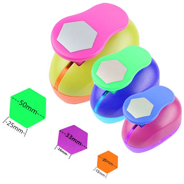 Perforadora de papel con forma de círculo para manualidades, cortador de papel con forma circular de 3, 2, 1,5 y 1 pulgada, para escuela y álbum de recortes,: 253350mm hexagon
