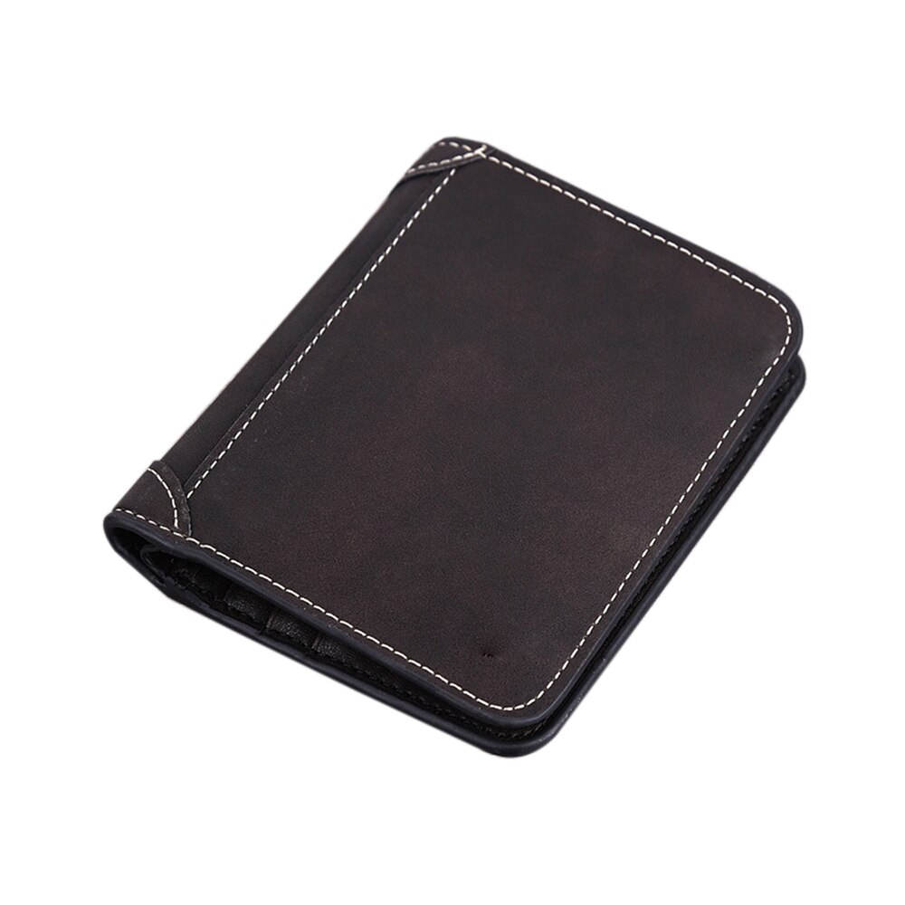 ¡Novedad de ! Cartera corta de cuero recubierto para hombre, billetera Retro de doble pliegue Vertical, billetera multitarjeta coreana para jóvenes, a la para hombres: style 2-h