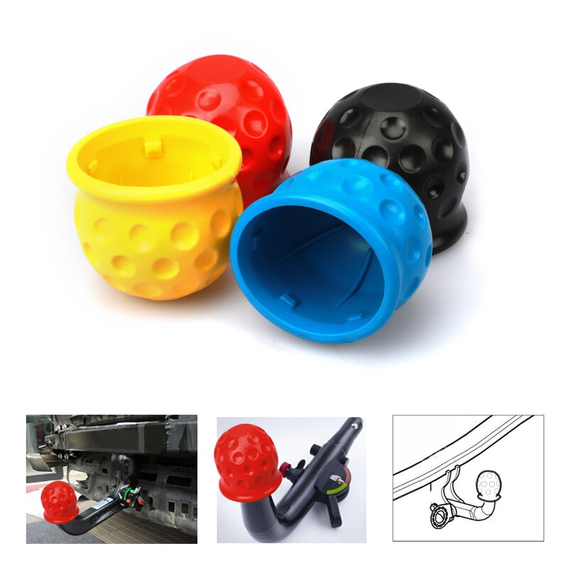 4 Colors Universal 50MM Tow Bar Ball Cover Cap Trailer Ball Cover Tow Bar Cap Hitch Trailer Towball Protect Car Accessories