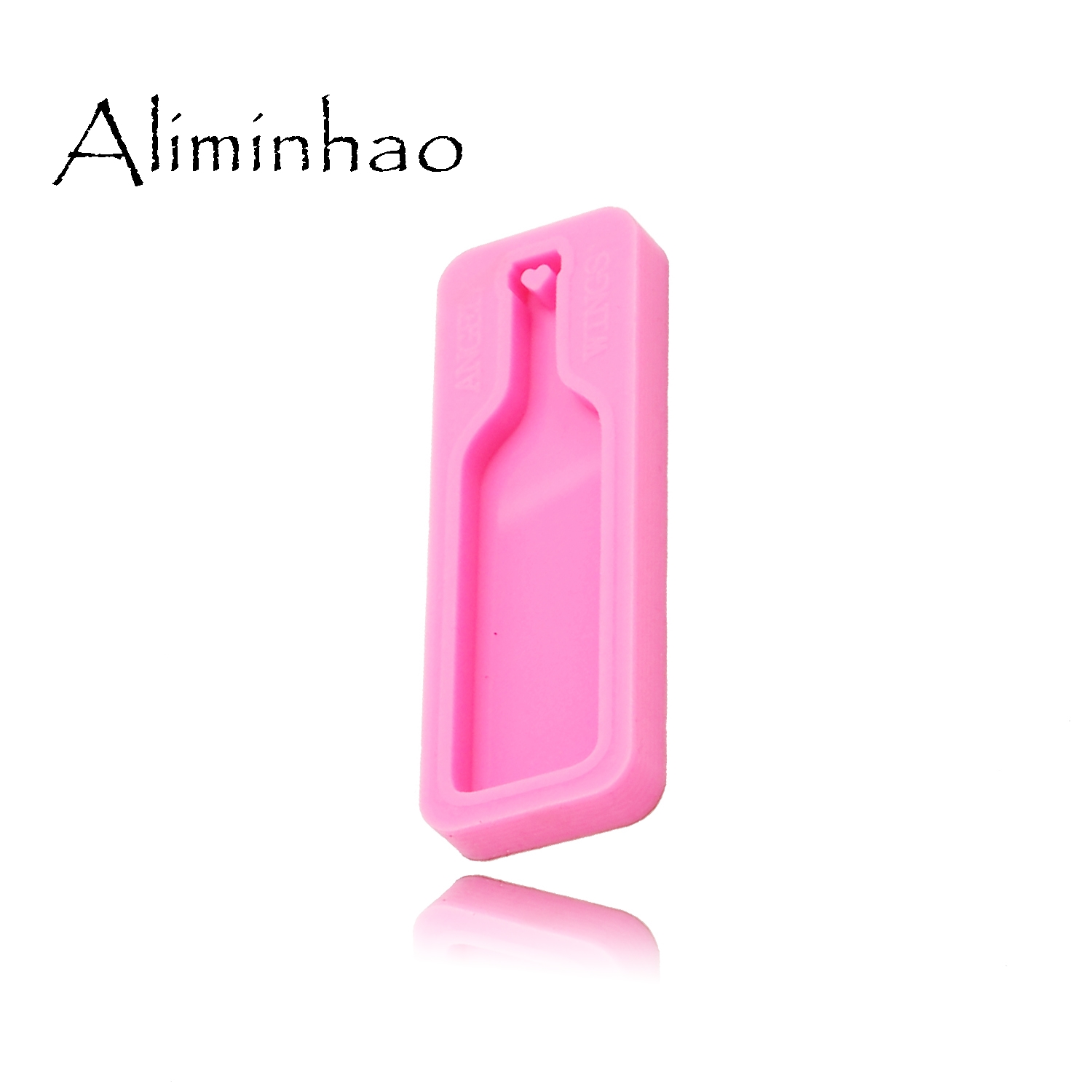 DY0190-Molde de vaso brillante, moldes de silicona epoxi DIY, moldes de Resina de silicona para manualidades, molde para llaveros con forma de botella de vino