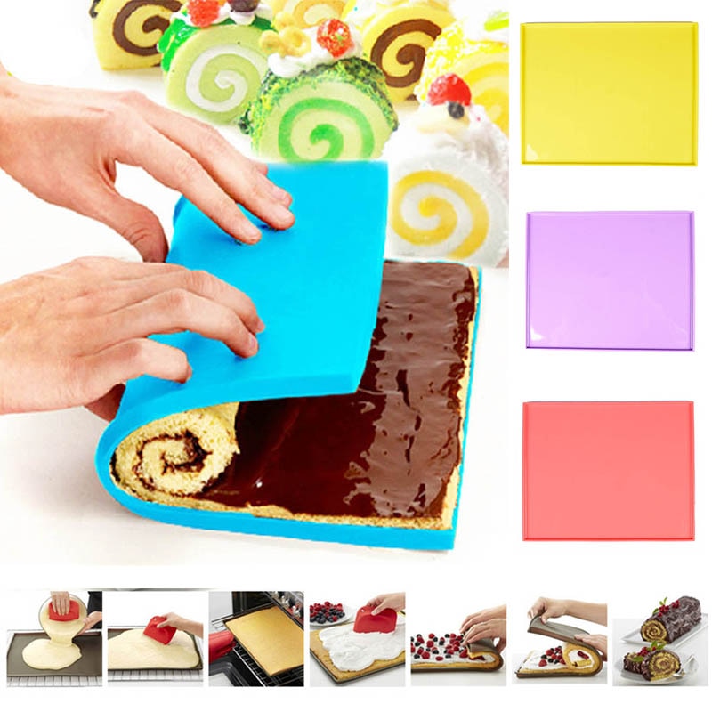 1Pc Zwitserse Roll Matten Anti-aanbak Keuken Accessoires Cake Rolls Mallen Cake Pad Siliconen Bakken Tapijt Mat Gebak Gereedschap
