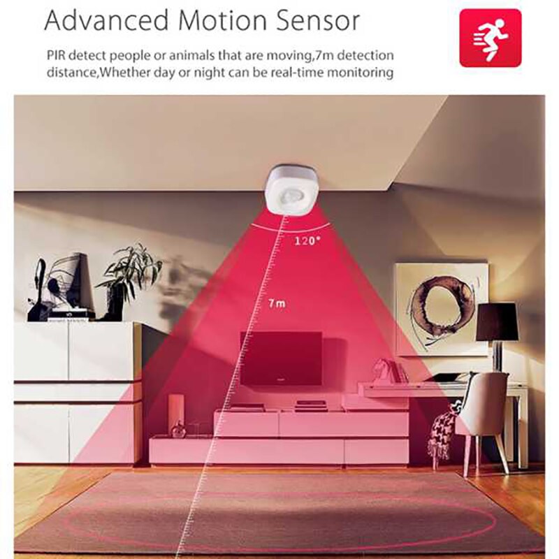 Hlzs-sensor de movimiento PIR para Tuya, Detector infrarrojo inalámbrico, alarma antirrobo de seguridad, Control por aplicación Smart Life