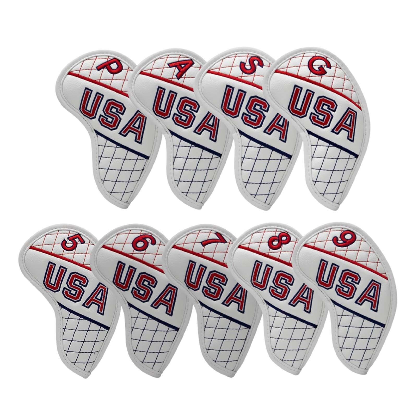 9 stuks luxe golfijzerhoezen met nummerbescherming  pu 5-9, p,a,s,g