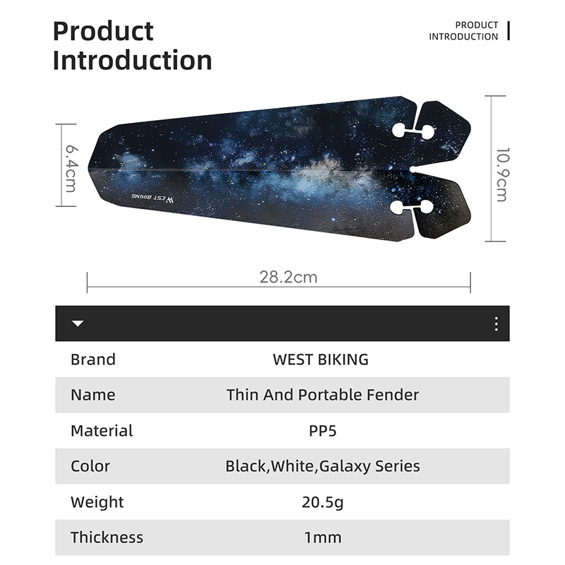 WEST BIKING-guardabarros ultraligero para bicicleta de montaña, de extracción rápida, neumático trasero, sillín Universal, accesorios para ciclismo
