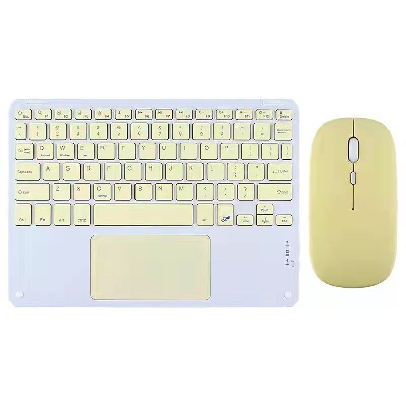 Bluetooth Toetsenbord Touch Toetsenbord Draadloze Touchpad Is Gebruikt Voor Toetsenbord En Muis Combinatie Van Mobiele Telefoon Tablet Computer.: Yellow