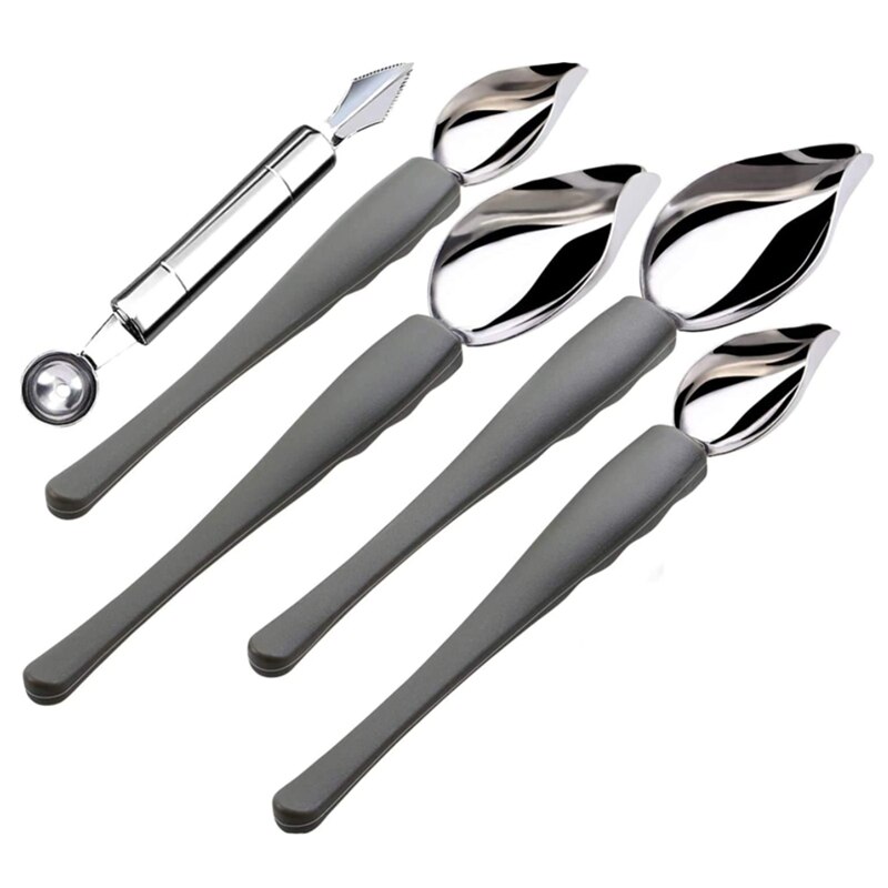 5 Pcs Drawing Decorating Pencil Spoon Ball Cutter,Chocolate Spoon Fruit Tool,for DIY Fruit Dessert Cake Coffee Decor: Default Title