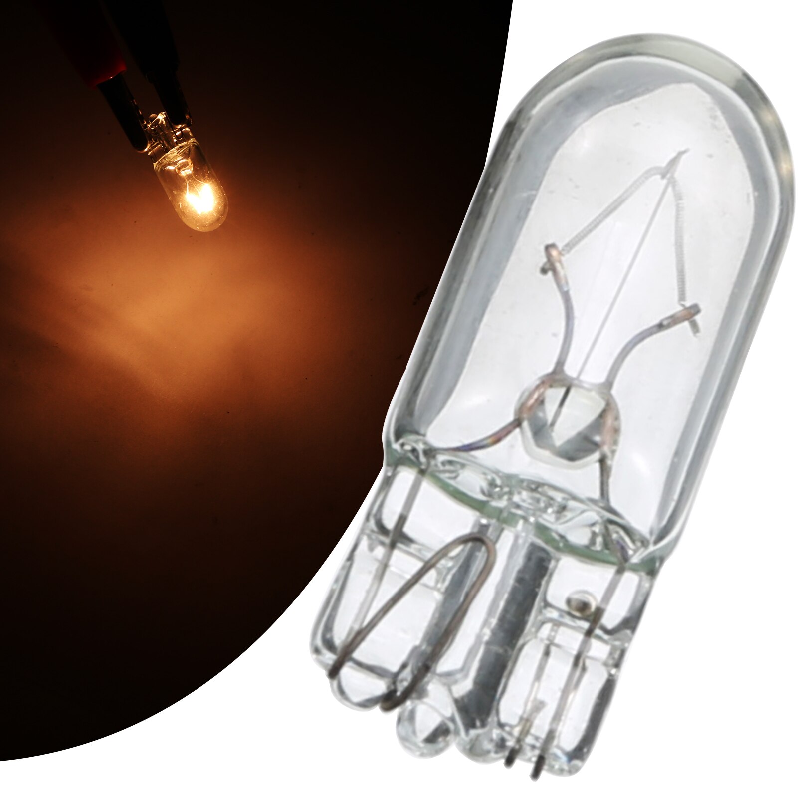 10 stk bil  t10 halogen lyspære  t10 194 168 w5w 5w bil halogen signal innvendig lys lampe pære varm hvit