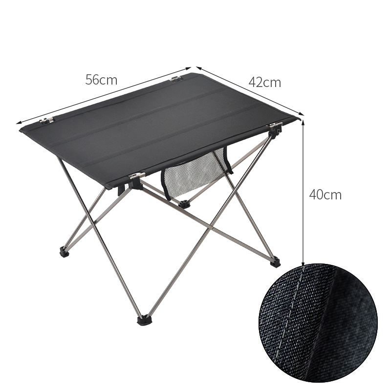 Portable Outdoor Folding Table Ultralight Aluminum Alloy Collapsible Desk for Camping Fishing Picnic: Black