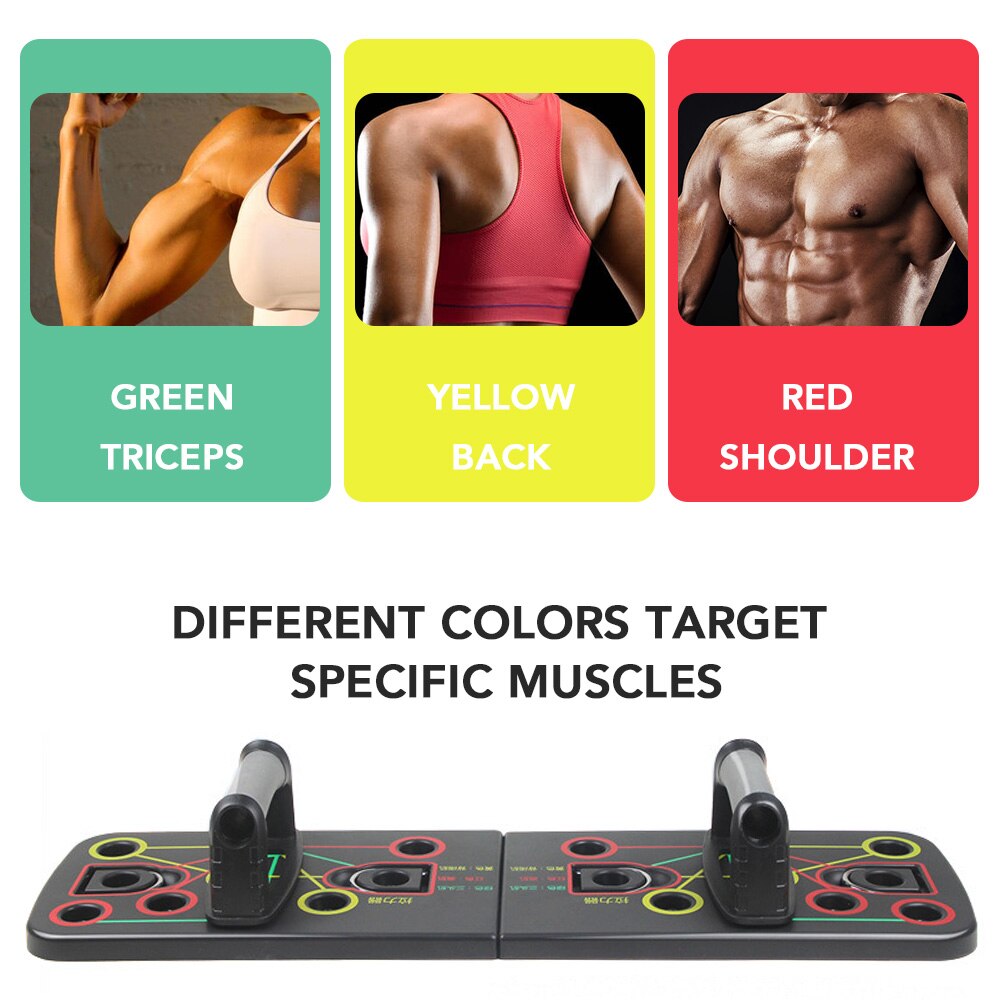 Multifunctionele Opvouwbare Push Up Board Systeem Met Weerstand Buis Bands Pull Touw Bodybuilding Oefening Workout Push-Up board