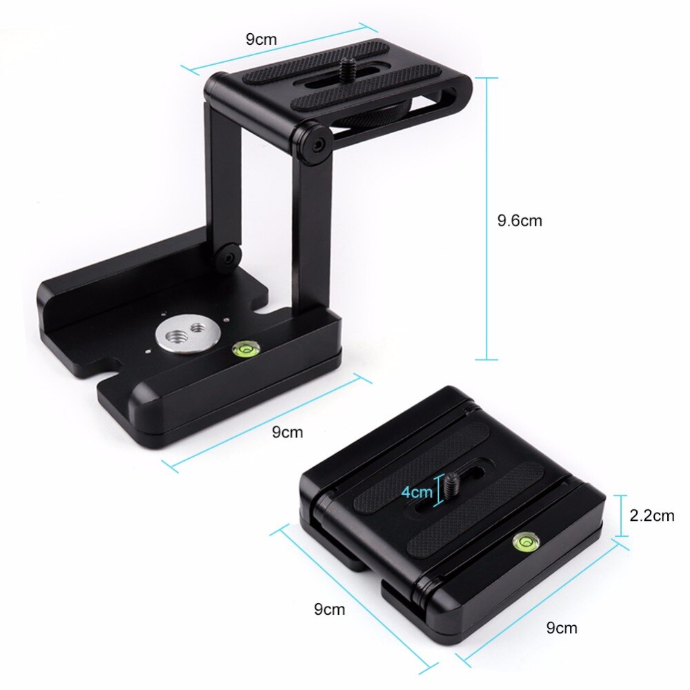 Z Flex Tilt Head DSLR soporte plegable de aleación de aluminio soporte de cámara Placa de trípode de liberación rápida y nivel para Canon