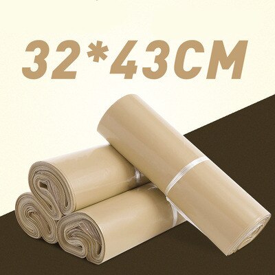 100 pezzi verde nuovo materiale Mailer spessa borsa espressa rosa lettera spedizione imballaggio sacchetto corriere poli sacchetto di trasporto posta di plastica: milk tea 32x43cm