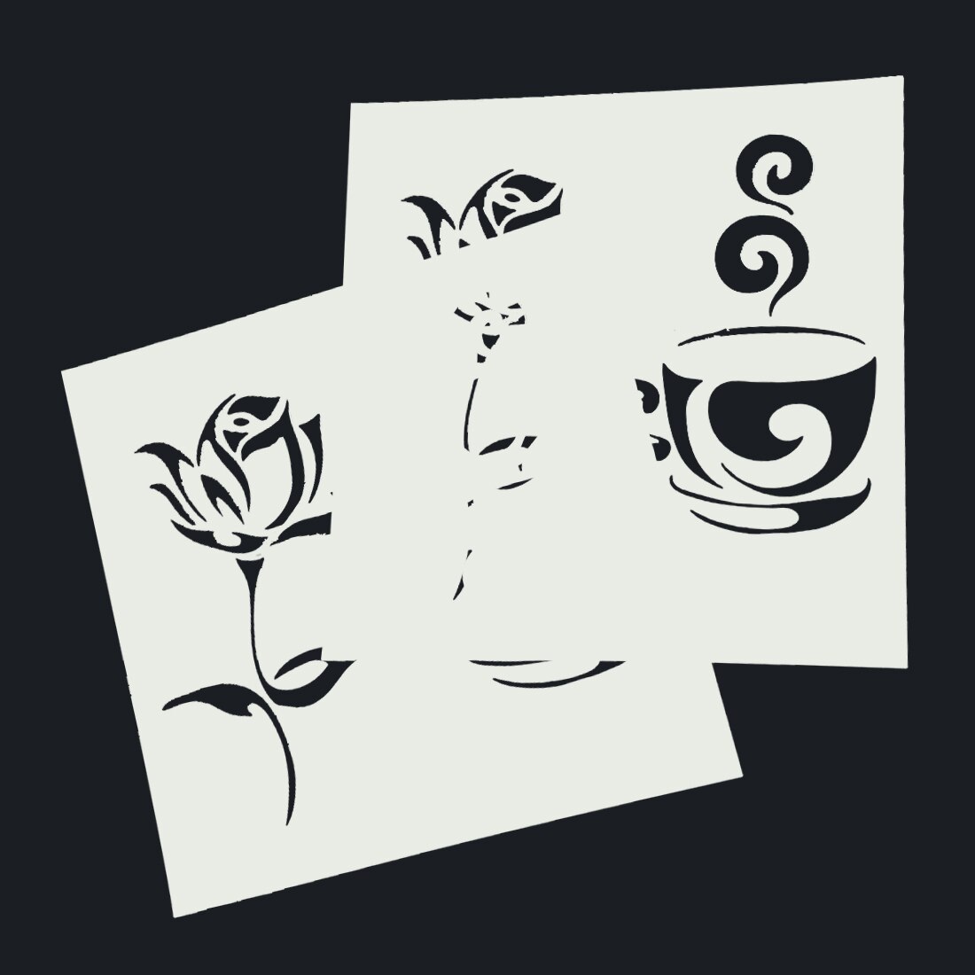 Plastic Cake Foam Spray Template Barista Stencils Decoration Tool Garland Mold Cake Printing Flower Model