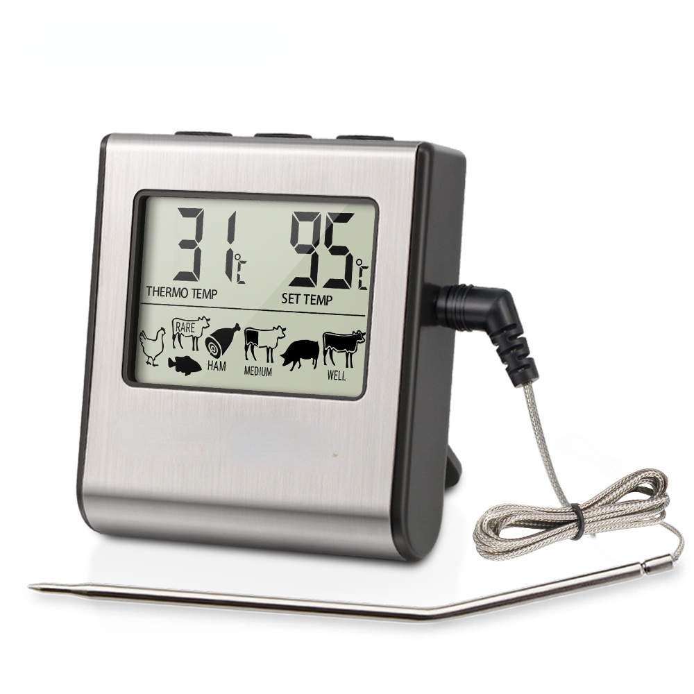 Digitale Barbecue Vlees Thermometer Voor Oven Thermomet Met Timer Vlees Probe Koken Keuken Thermometer Voor Vlees Voedsel Thermometer