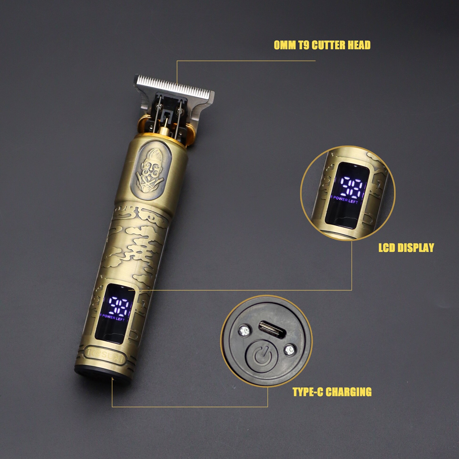 T9 0Mm Professionele Tondeuse Baard Trimmer Elektrische Oplaadbare Mannen Haar Scheerapparaat Baard Kapper Hair Cut Snijden Machine