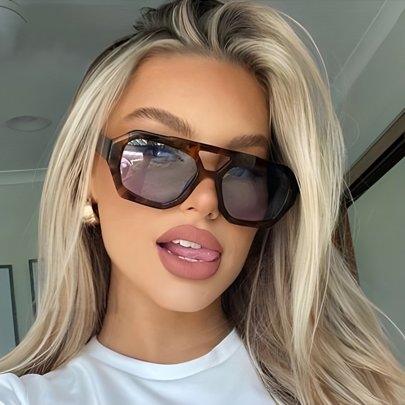 Nuevas gafas de sol cuadradas irregulares a la para mujer, tendencia Retro personalizada, gafas de sol para fotografía de ciclismo al aire libre de Instagram para hombre