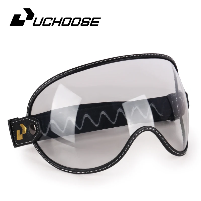 SOMAN – demi-casque de moto, rétro, visage ouvert, Vintage, bouclier à bulles, visière, lentille, lunettes de soleil, accessoires: Black