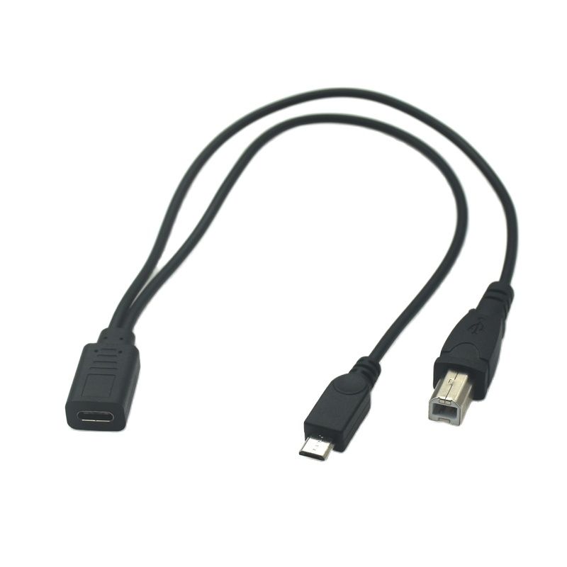 Type-c USB 3.1 / Micro USB 1 Female to Micro/Mini USB Type-c Type B Male Y Splitter Charge Extension Date Splitter Adapter Cable