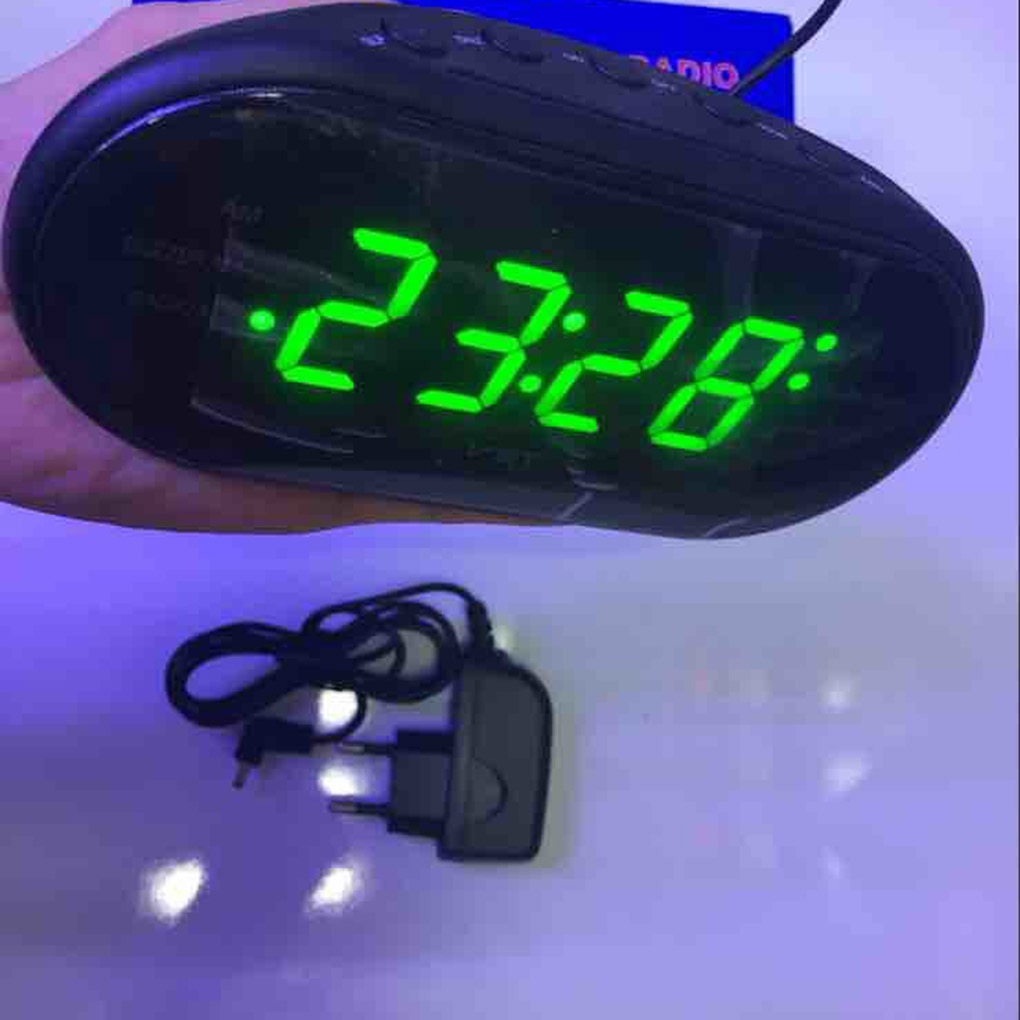AM/FM LED Clock Electronic Desktop Alarm Clock Digital Table Radio Home Office Supplies US Plug