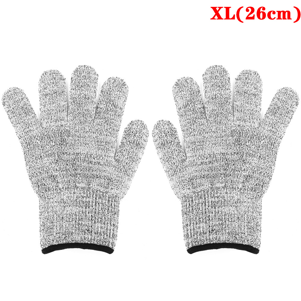 Cut Resistent Gloves Level 5 Protection Anti-cut Golve Gray HPPE Wearable Durable Kitchen Glove Winter Warm Safety Work Gloves: Size D