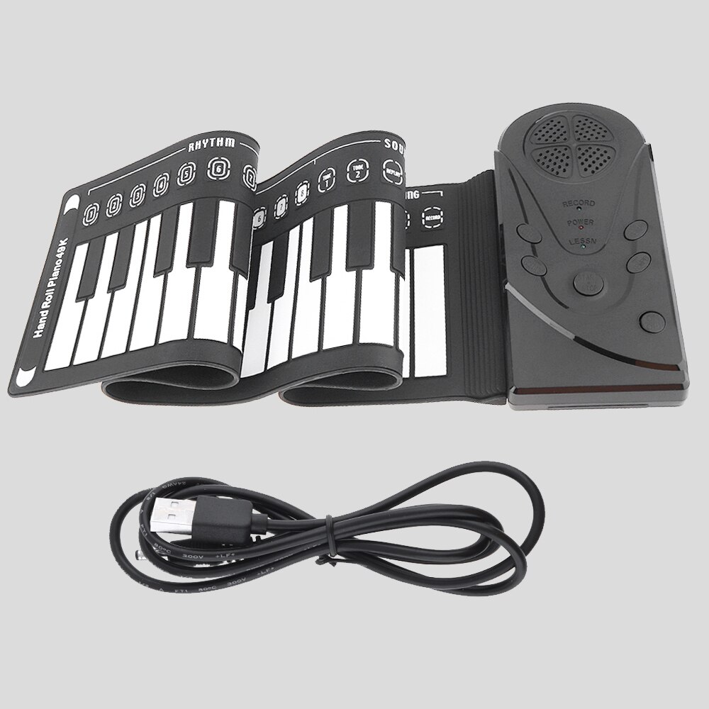 BS PPortable Alastic 49 Keys Flexible Roll Up Piano Electronic Soft Keyboard Piano Silicone Rubber Keyboard