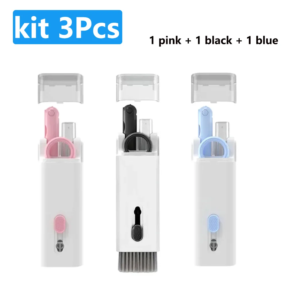 7-in-1 Keyboard Cleaning Kits Airpods Cleaner Headset Cleaner Pen Laptop Screen Cleaning Bluetooth Earphones Cleaning Kit: SKY BLUE