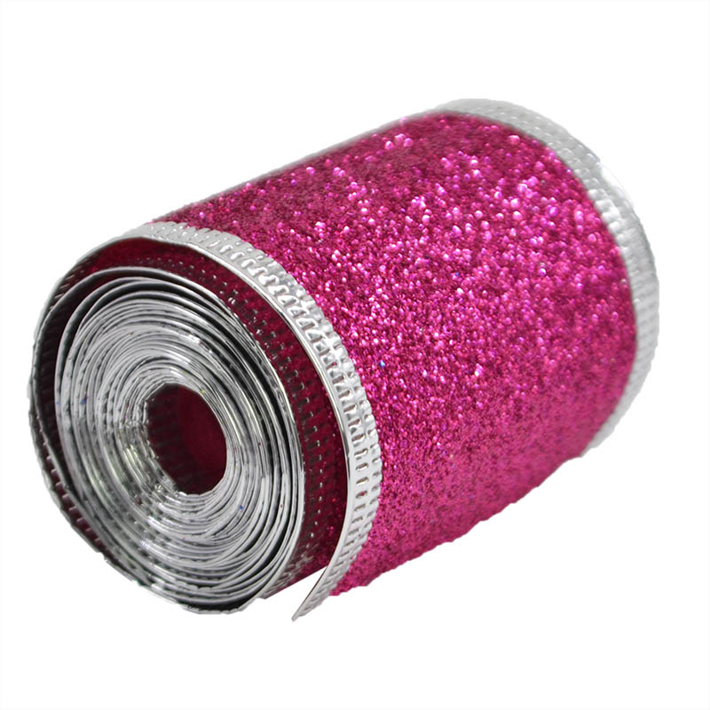 2m/ rullaa 5cm joulunauhaa kulta hopea punainen kuitukangas glitter wrap nauha tee itse joulukuusen nauha rusetin koristeet