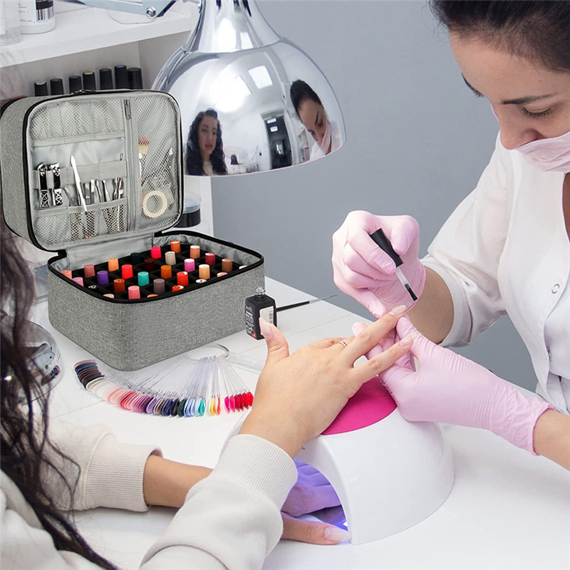 Asds -1- delad nagellacksväska, nagellackshållare med dubbla lager, nagellacksväska