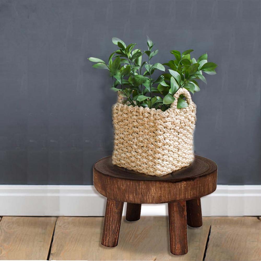 1 PCS Durable Plant Stand Shelf Wooden Stool Succulent Pot Holder For Living Room