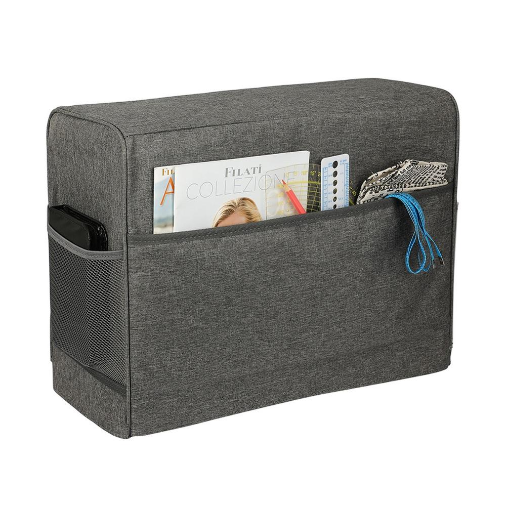Sewing Machine Dust Cover with Storage Pockets cloth Compatible with Most Standard Singer and Brother household sew Machines: grey