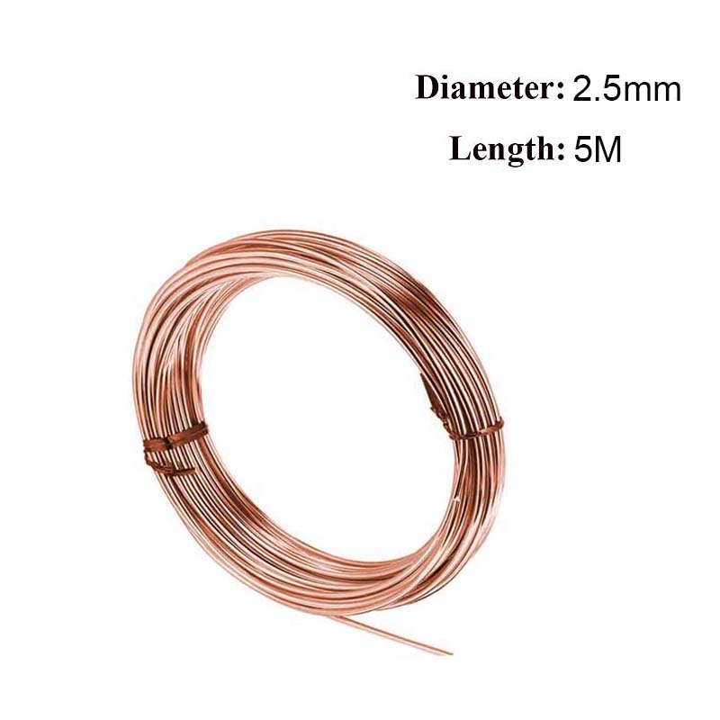 Fil de cuivre conducteur en cuivre 1/5/10M, fil de cuivre Ultra-fin, diamètre 0.1-5mm, fil de cuivre conducteur avec une bonne conductivité