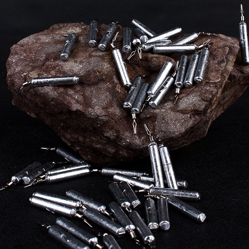 FISH KING 50pcs Fishing Sinker Cylindrical/Spherical Weights 3.5g-14g Fishing Oval Split Shot Lead Sinkers Fishing Tackle