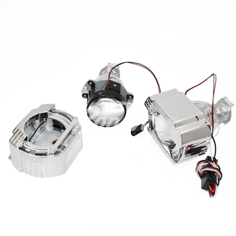 Ronan 2,0 moto H1 bi xenon led Ojos de Ángel, un juego de shrouds H4 H7 adaptador de faro de coche, utiliza bombilla H1 para retroinstalación