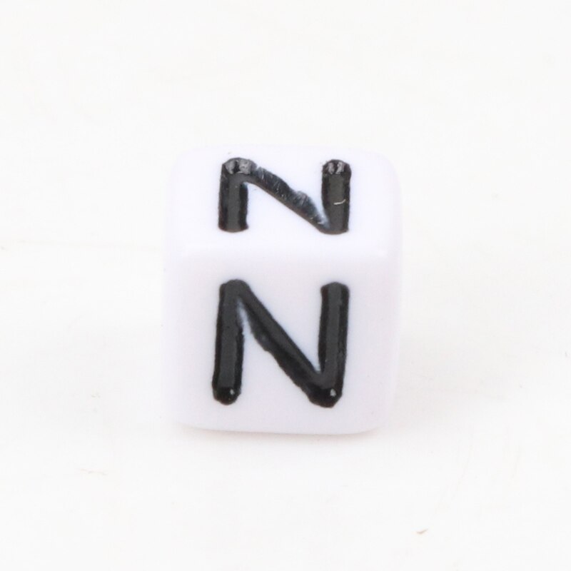, cubo de alfabeto con letras blancas y negras, cuentas sueltas con letras acrílicas, apto para fabricación de joyas, 6mm, 100 Uds.: Naranja / 2MM