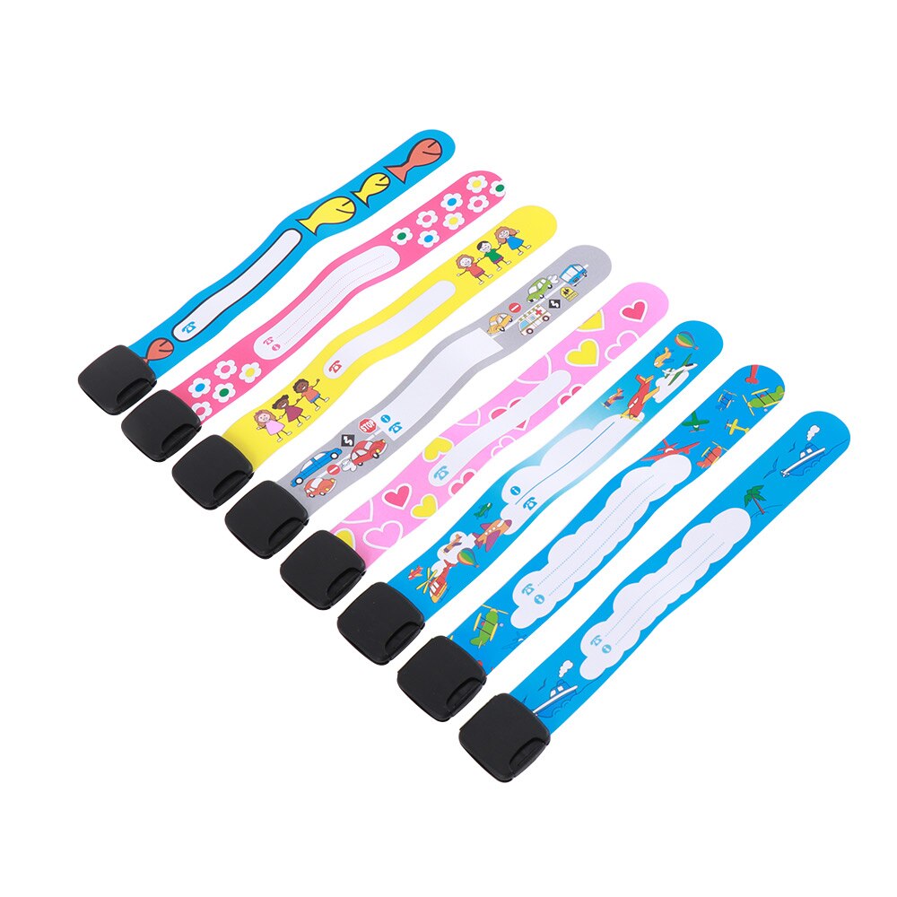 8 pz/impostato per Bambini Esterna Cassetta di Sicurezza anti-perso braccialetto Braccialetto per I Bambini di Riconoscimento di Sicurezza Regolabile Cinghia Da Polso Impermeabile