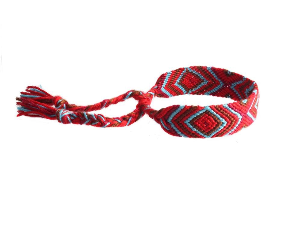 Boho Veelkleurige Boze Oog Geweven Vriendschap Armband Vrouwen Mannen Chevron Cross X Rood Blauw Borduurwerk Floss Zomer Sieraden