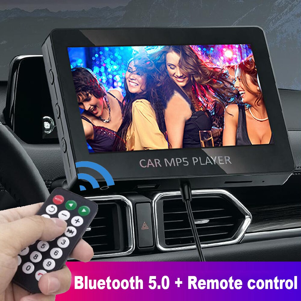 Reproductor multimedia MP5 con Bluetooth para coche, transmisor FM, compatible con disco TF U, reproductor de música con control remoto, 5,0