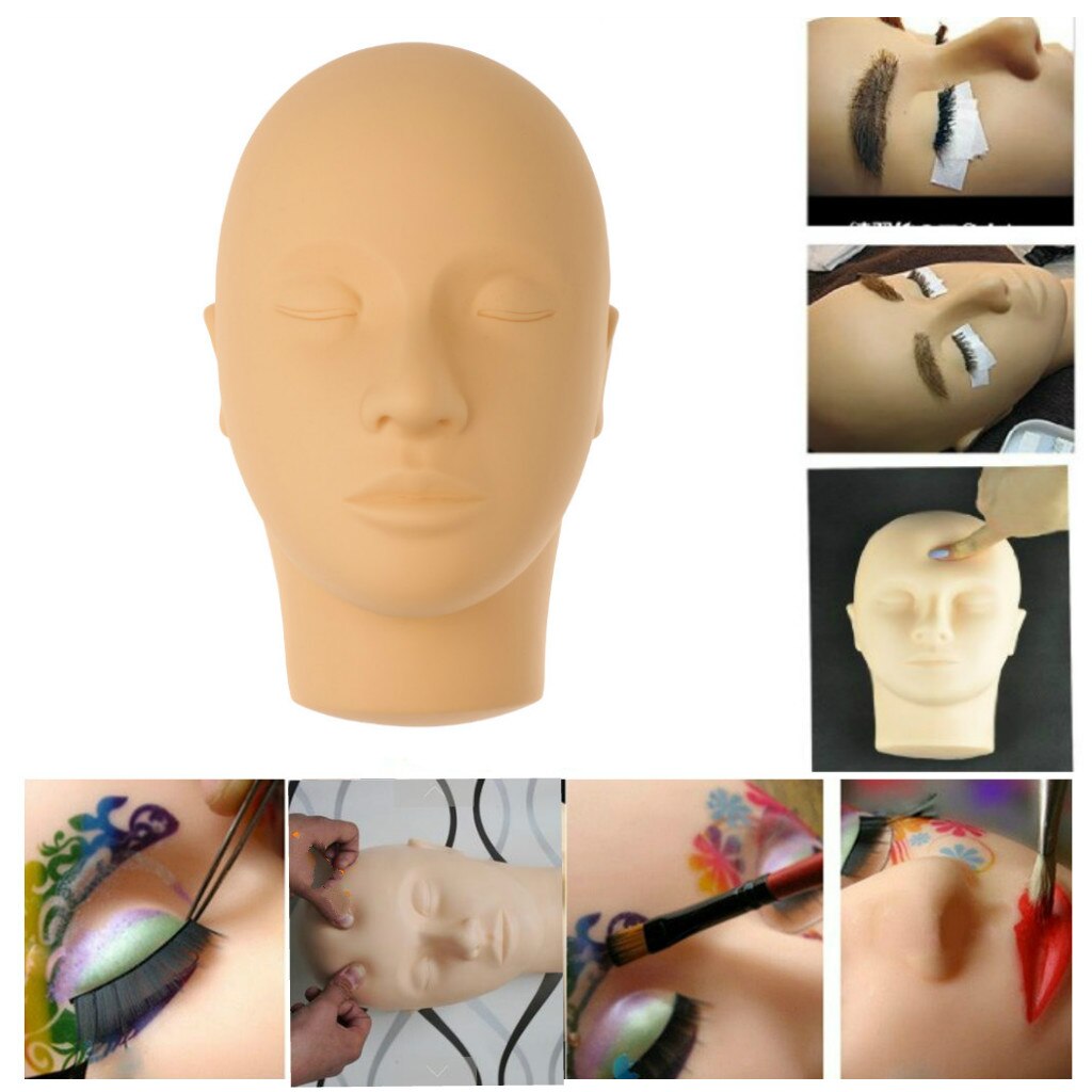 Closed Eyes Mannequin Head Massage Makeup Eyelash Extension Practice Model Hats Hairs Glasses Display for Wigs Showcase