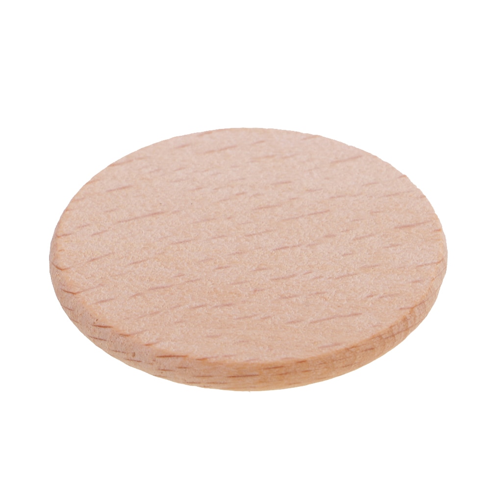 20Pcs Natural Blank Wood Pieces Round Slices Discs for Kids DIY Engraving Birthday Boards Game Pieces Homr Decor - 36mm