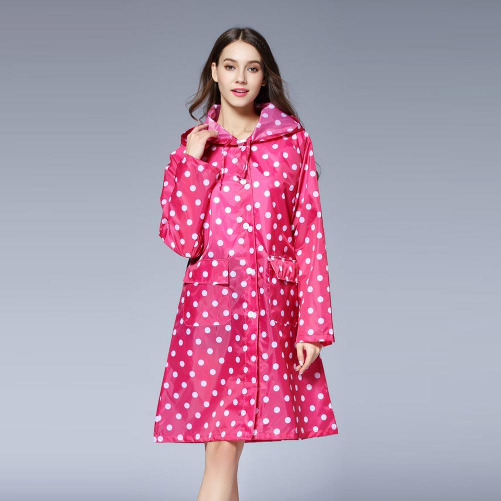 Cute Dots Raincoat Women Poncho Waterproof Rain Wear Outdoor Coat Jacket Suit