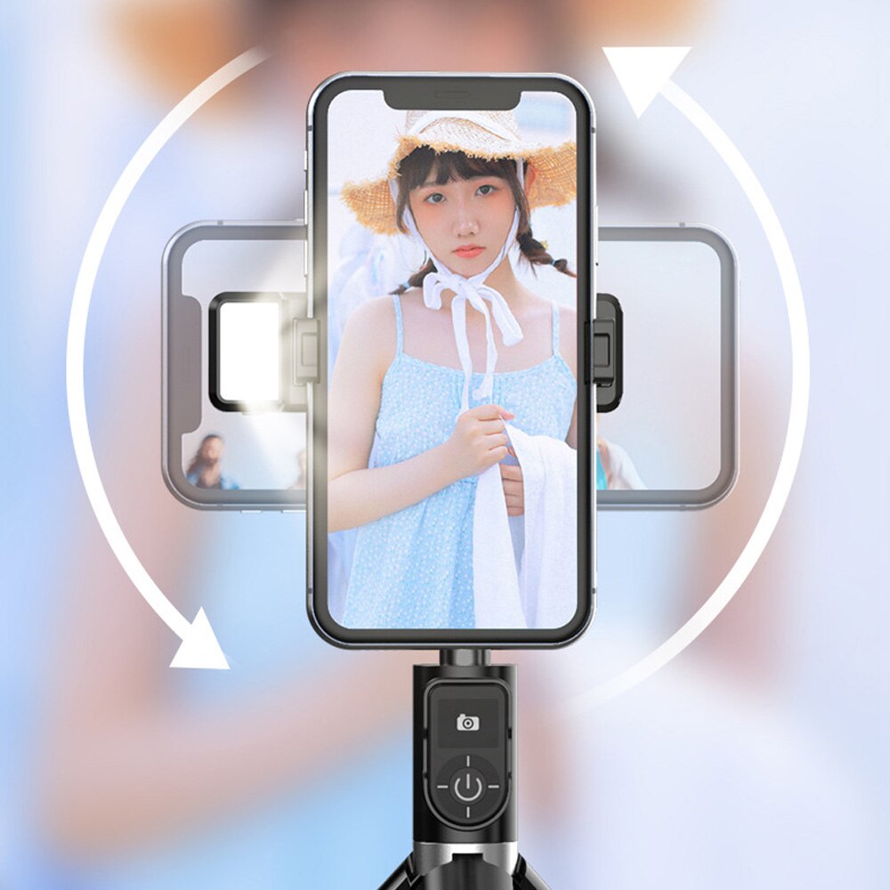P70D Bluetooth Selfie Stick Tripod Fill light Video Record Support Universal Adjustable Direction Smartphone Stabilizer Vlog