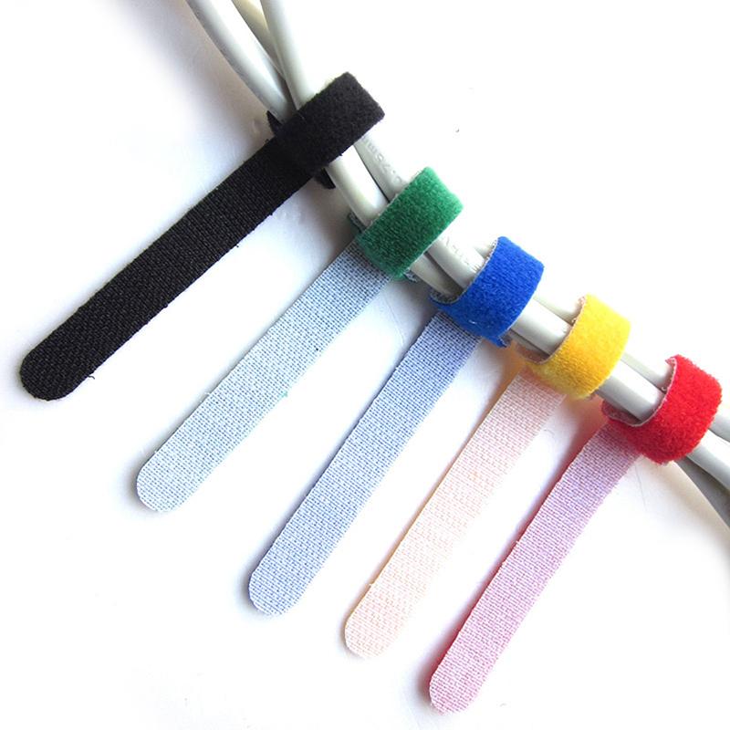 12*150mm 10PCS Nylon Sticky Cable Ties Wire Strap cord Wrap Fastening Management Magic Self Adhesive Tape Wire Holder Organizer