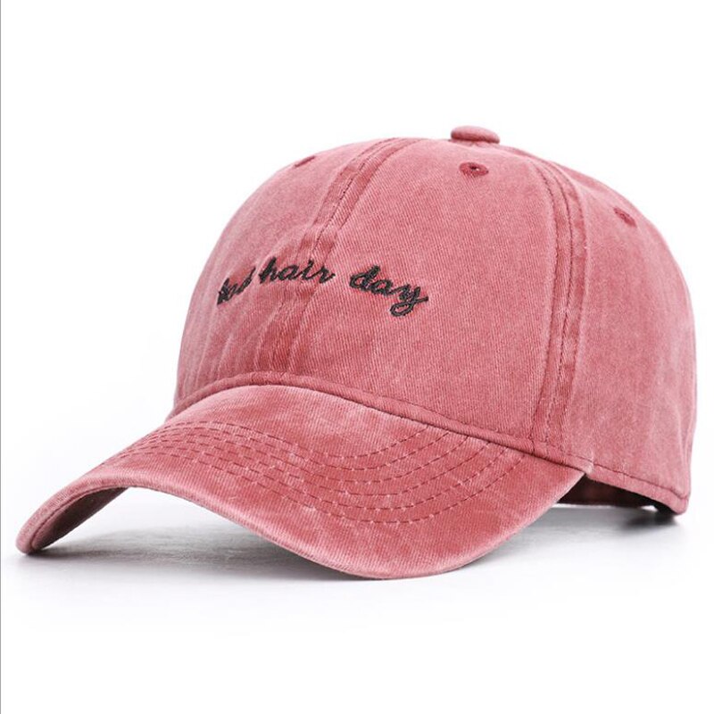 Baseballpet borduurwerk katoen gewassen verstelbare snapback pet bad hair day dames heren hiphop vader hoeden panama: Rood