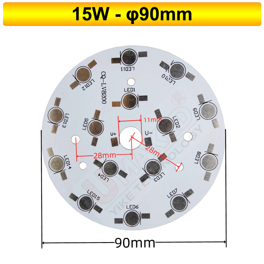Placa de seguimiento de luz LED, base de placa de aluminio, placa PCB LED para chip led de alta potencia, 1W, 3W, 5W, 7W, 9W, 12W, 15W, 18W, 21W, 24W, 30W: Rosa