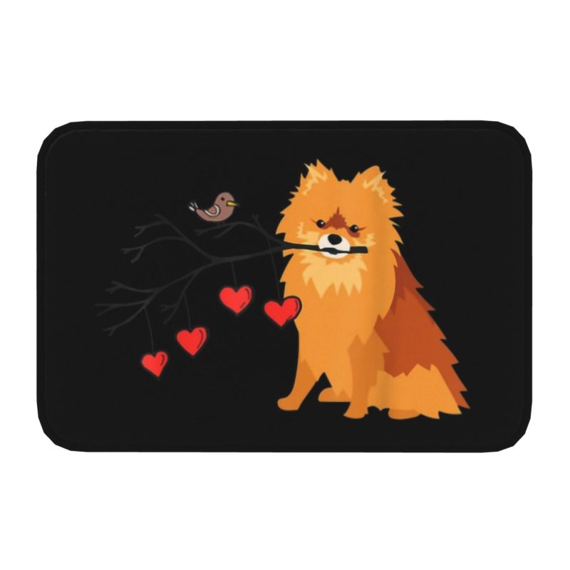 Pomeranian Welpe Bodentür Küche Badezimmer matt Anti-Rutsch draussen Spitz Pom Hund Fußmatt Garten Eingang Teppich Teppich Fußpolster: Marine Blau