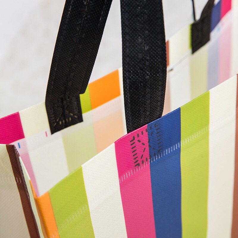 A righe tessuto non tessuto Borse per la Spesa Riutilizzabili 2020 di Grandi Dimensioni Pieghevole Borsa Da Viaggio Sacchetto di Tote di Alimentari Sacchetto di Eco amichevole Reutilizable
