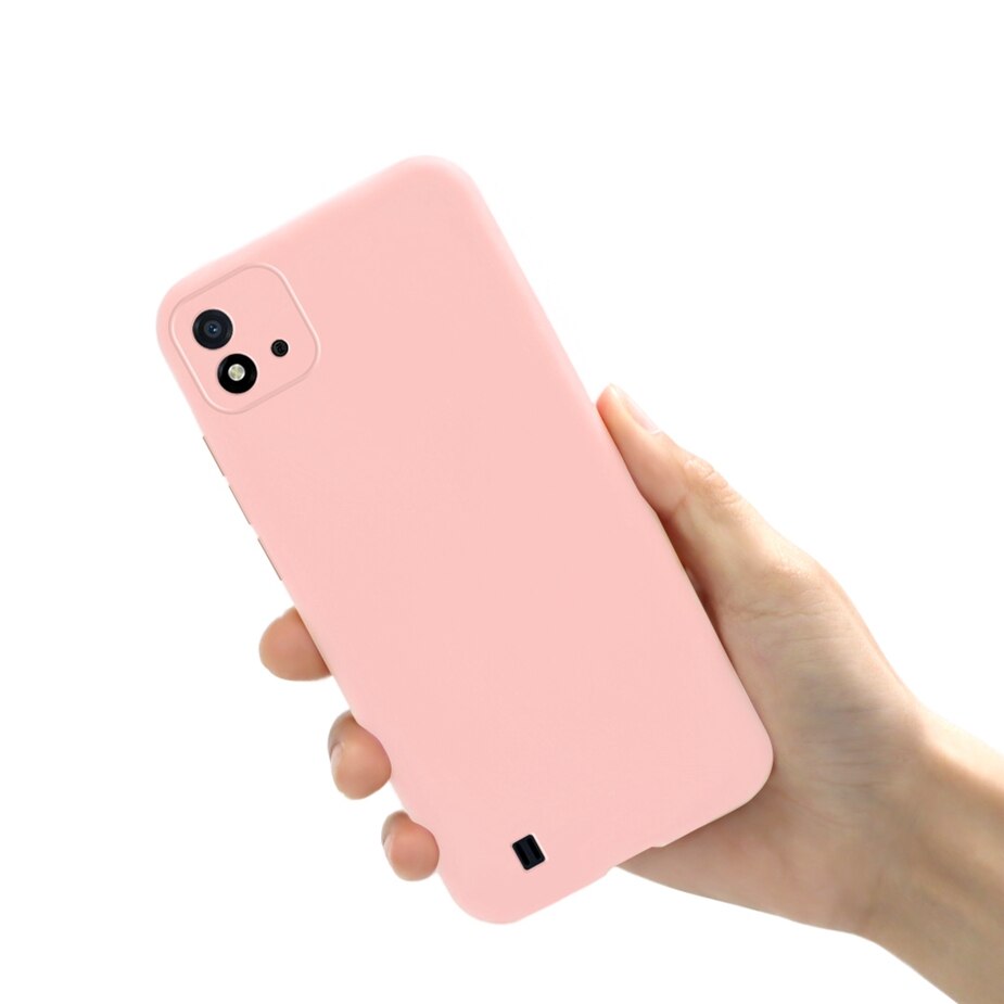 Coque Souple Pour Realme C20 Sof Mince Mignon Bonbons Téléphone Pour Oppo Realme C20 C 20 cas 6.5 ''RealmeC20 Pleine Coque Pare-chocs: Light pink