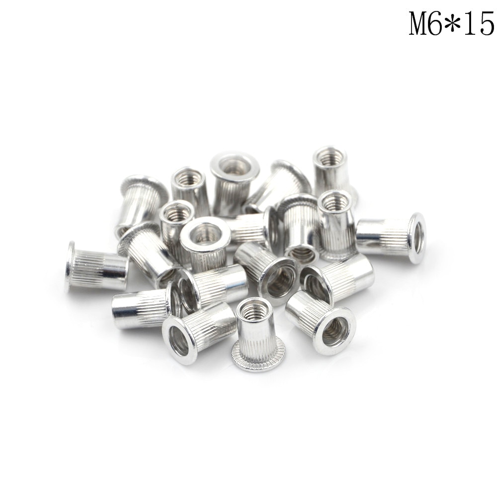 20Pcs Aluminium Rivnut Platte Kop Schroefdraad Klinknagel Insert Cap Klinknagel Moer M4 M5 M6 M8 M10