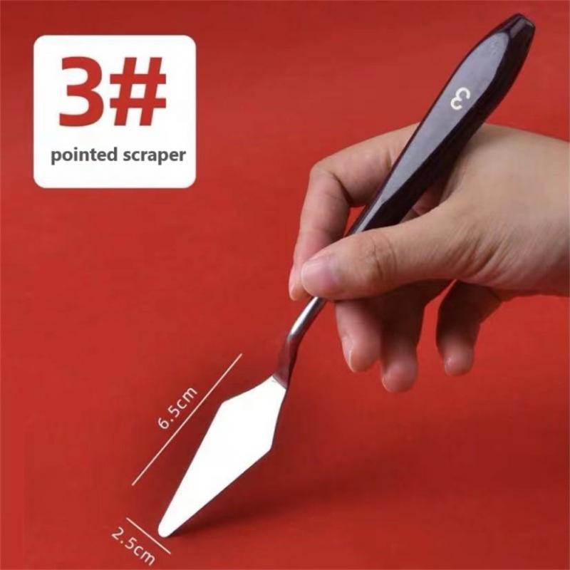 Stainless Steel Oil Painting Knives Artist Crafts Spatula Palette Knife Oil Painting Mixing Knife Scraper Art Tools For: 03 1pc