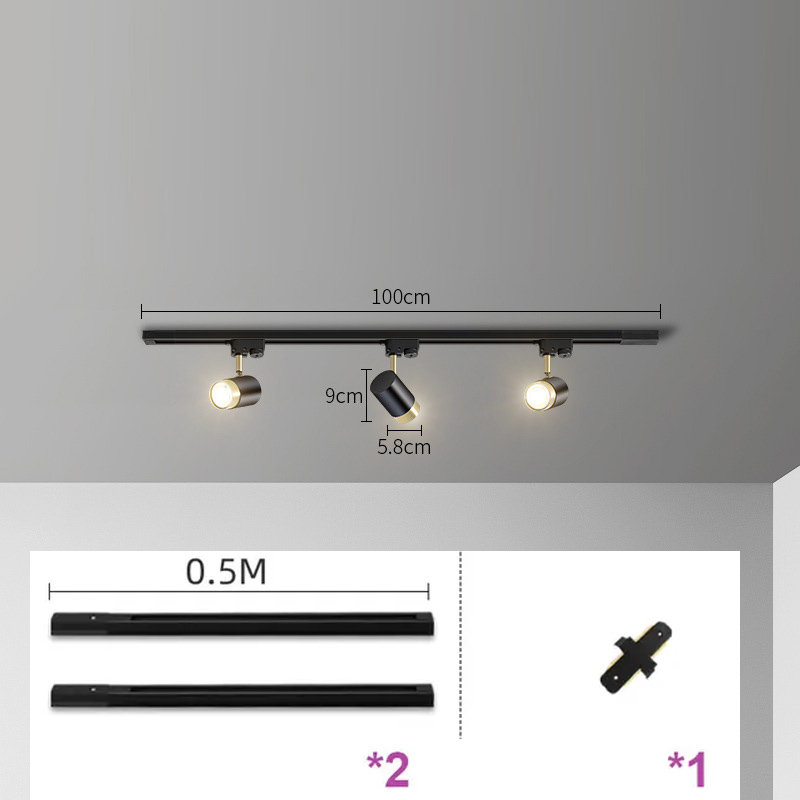 GU10 LED Ceiling Light Spotlight House Decoration Corridor Track Lamp Angles Adjustable Decor Rail Ceiling Lamp Lighting Fixture: LIGHT BLUE