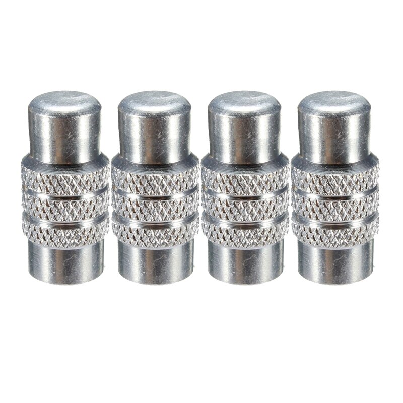 4x aluminium fietswielband presta ventieldop frans geanodiseerd stofkapje-zilver
